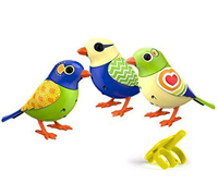 Three Digibirds with a yellow whistle.