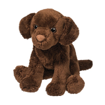 A brown down plush sitting down.