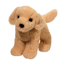 A soft yellow dog plush.