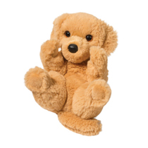 A cute plush golden retriever.