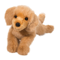 A fluffy golden retriever plush.