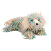 A rainbow plush sheepdog.