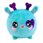 A round blue giraffe plush.