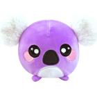 A round pink koala plush.