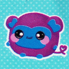 A round purple monkey plush.