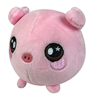 A round pink pick plush.