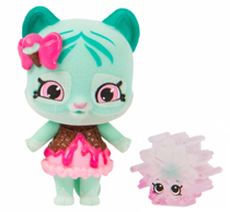 A green tiger in a pink dress.